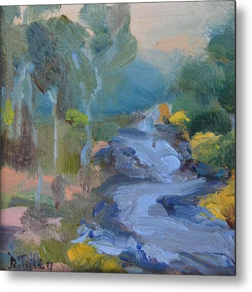Winding River Metal Print featuring the painting Meandering River by Donna Tuten