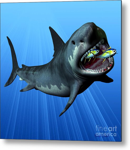 Megalodon Metal Print featuring the painting Megalodon by Corey Ford
