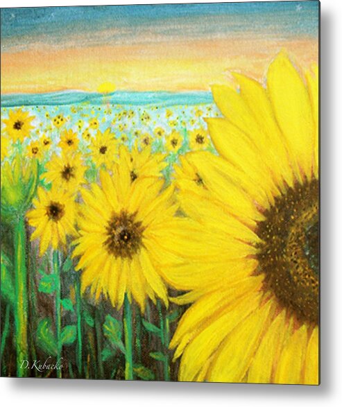 Sunflower Metal Print featuring the painting Mercy by Dawn Harrell