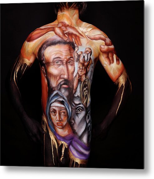 Bodypaint Metal Print featuring the photograph Michelangelo_I by Cully Firmin