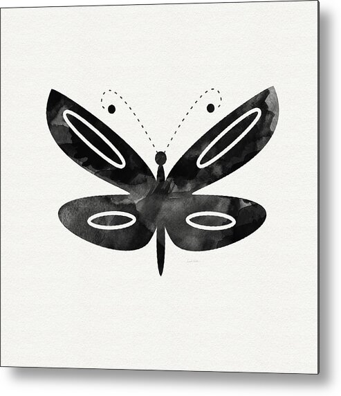 Butterfly Metal Print featuring the mixed media Midnight Butterfly 1- Art by Linda Woods by Linda Woods