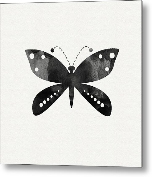 Butterfly Metal Print featuring the painting Midnight Butterfly 4- Art by Linda Woods by Linda Woods