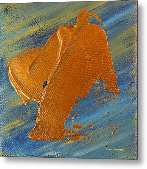 Abstract Metal Print featuring the painting Mini #127 by Dick Bourgault