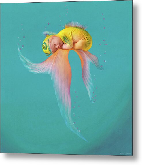 Under The Sea Metal Print featuring the photograph Mira as a Tropical Fish by Anne Geddes