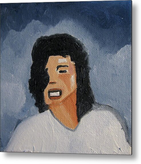 Michael Jackson Metal Print featuring the painting MJ one of five number two by Patricia Arroyo