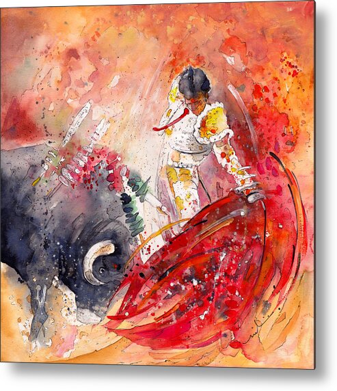 Animals Metal Print featuring the painting Moment Of Truth by Miki De Goodaboom