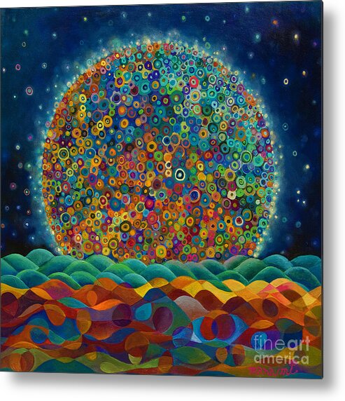 Moon Metal Print featuring the painting Moon Rise by Manami Lingerfelt