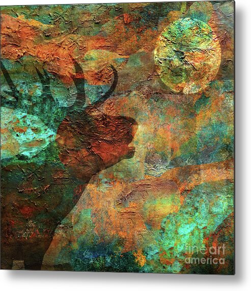 Moose Metal Print featuring the painting Moose Calls by Mindy Sommers