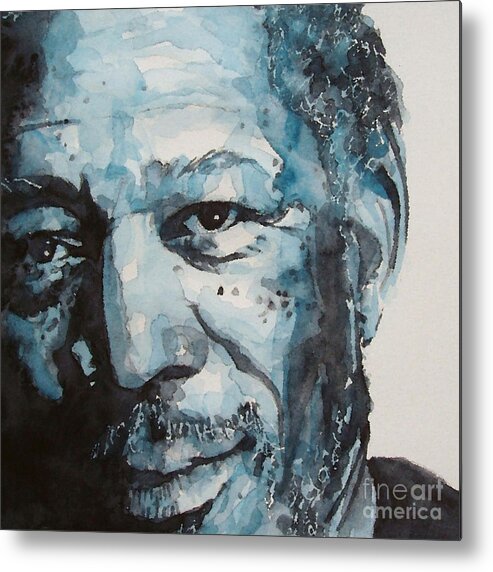 Morgan Freeman Metal Print featuring the painting Morgan Freeman by Paul Lovering
