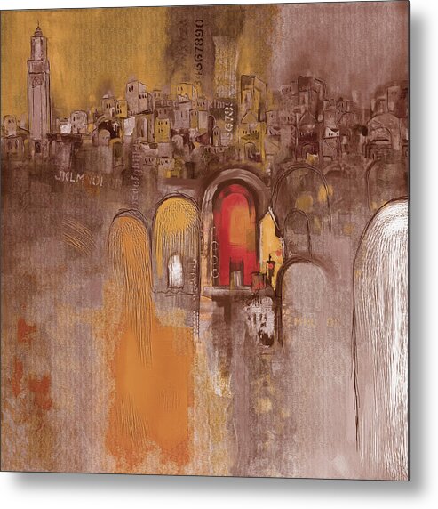 Moroccan Metal Print featuring the painting Moroccan Architecture 182 I by Mawra Tahreem