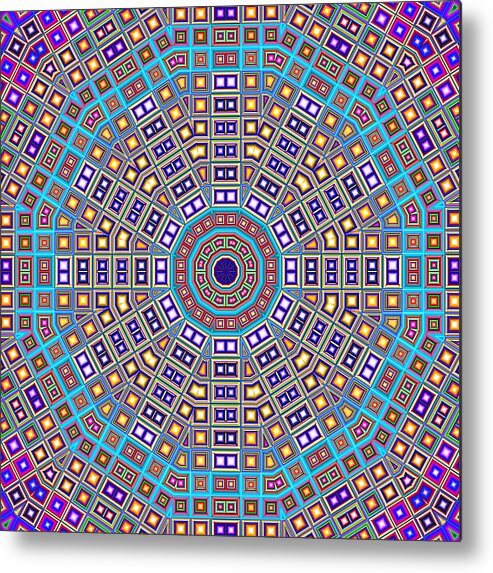 Colorful Mosaic Tiles Metal Print featuring the digital art Mosaic Kaleidoscope by Shawna Rowe