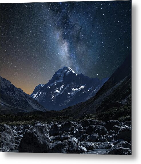 Mount Cook Metal Print featuring the photograph Mount Cook at night by Martin Capek