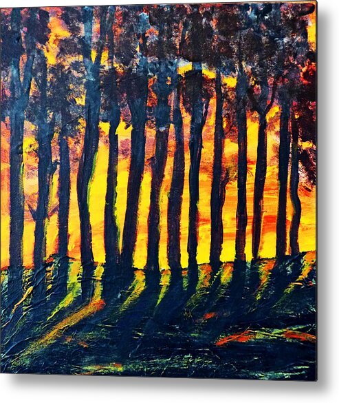 Abstract Metal Print featuring the painting Ridge Glow by Sharon Williams Eng