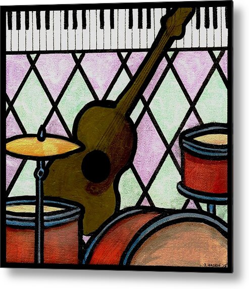 Music Metal Print featuring the painting Music Man by Jim Harris