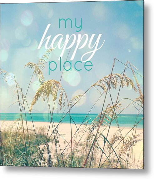 Beach Metal Print featuring the digital art My Happy Place by Valerie Reeves