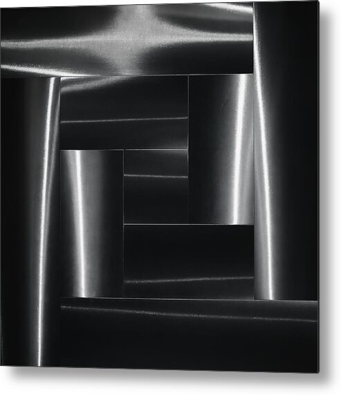 Low-key Metal Print featuring the photograph Mysterious Forms. by Greetje Van Son