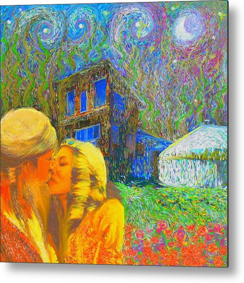 Impressionist Metal Print featuring the painting Nalnee and James by Hidden Mountain
