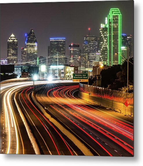America Metal Print featuring the photograph Night Dallas Skyline Square Format by Gregory Ballos
