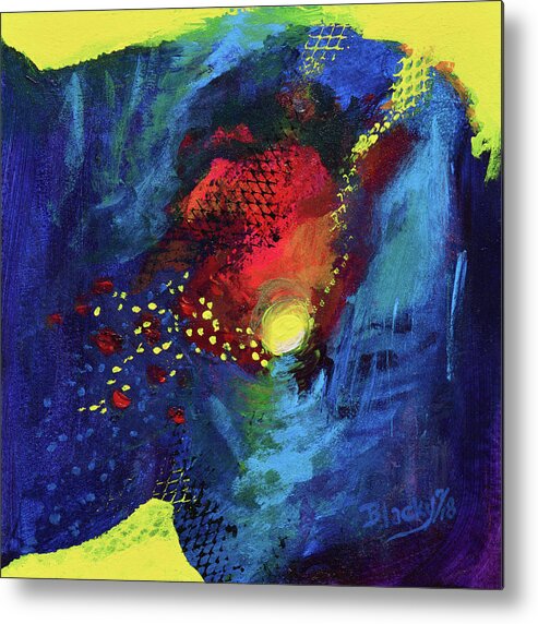 Bold Abstract Metal Print featuring the mixed media Night Moods by Donna Blackhall