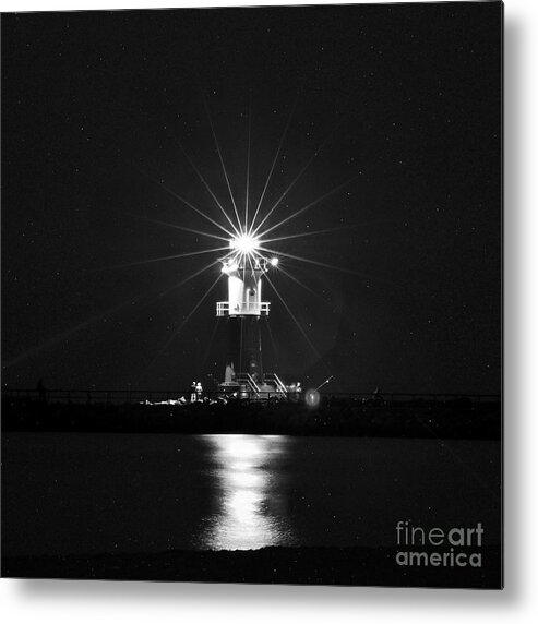 Nocturnal Lighting On The Baltic Sea Metal Print featuring the photograph Nocturnal Lighting on the Baltic Sea by Silva Wischeropp