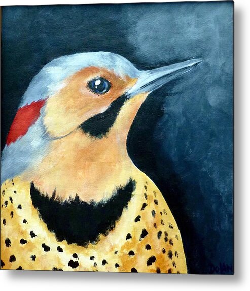 Northern Flicker Metal Print featuring the painting Northern Flicker by Pat Dolan