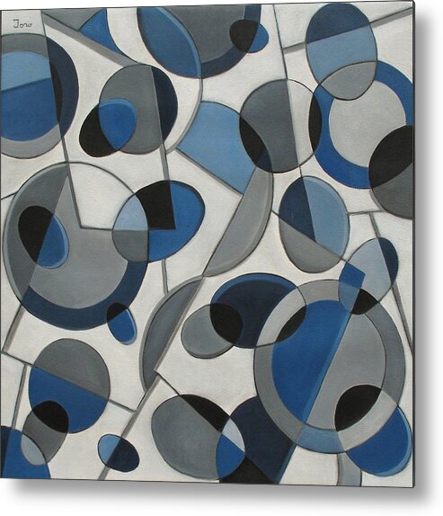 Geometric Metal Print featuring the painting Nothing in Between by Trish Toro