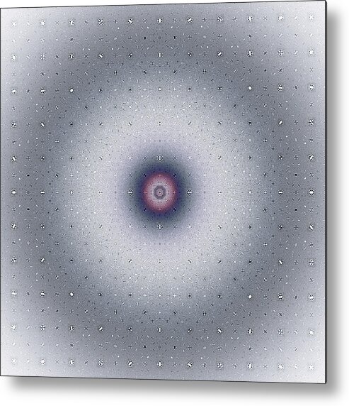 Fractal;apophysis;elegant;science;nucleus;nuclear;silver And Gray Gray; Particles;nucleus And Particles; Electrons; Computer; Wall Art; Pastels; Pale; Pink; Pink And Gray; Grey; Rings; Particle Around Nucleus Metal Print featuring the photograph Nucleus by Richard Ortolano