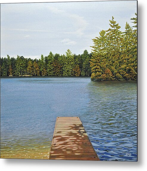 Cottage Metal Print featuring the painting Off the Dock by Kenneth M Kirsch