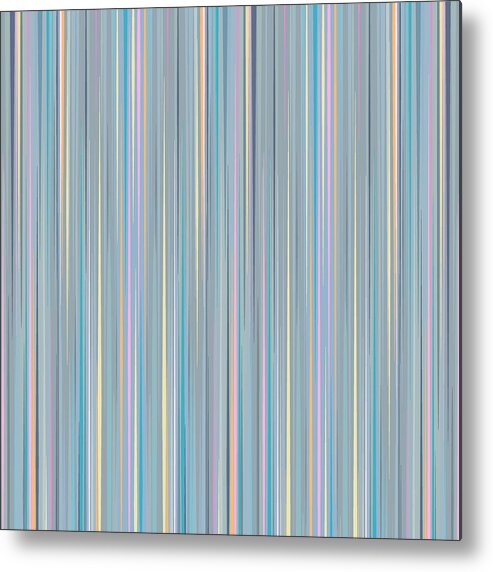 Soft Coastal Blue Stripes Metal Print featuring the digital art Soft Coastal Blue Stripes by Val Arie