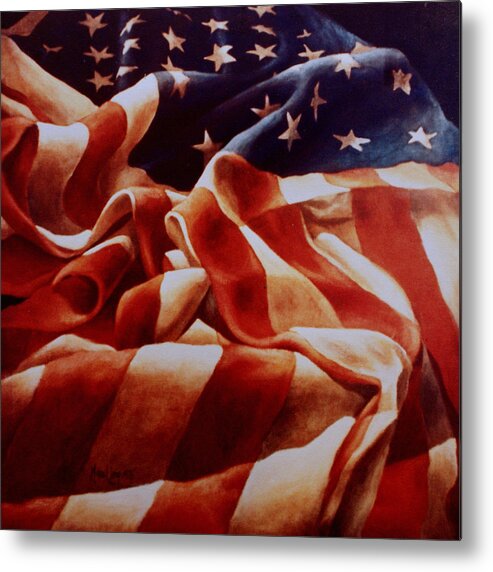 Old Glory Metal Print featuring the painting Old Glory by Michael Lang