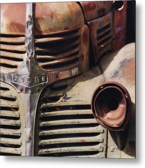 Vintage Truck Metal Print featuring the photograph Old Ranch Truck by Art Block Collections