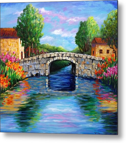 Bridge Metal Print featuring the painting On the other side of the Bridge by Rosie Sherman