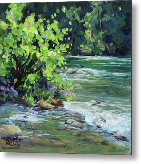 River Metal Print featuring the painting On the River by Karen Ilari