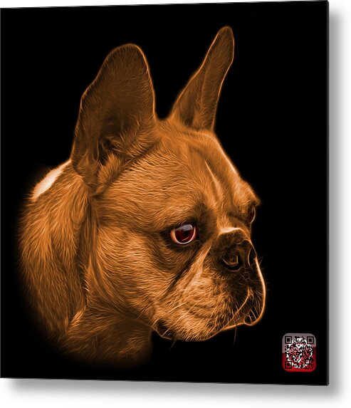 French Bulldog Metal Print featuring the painting Orange French Bulldog Pop Art - 0755 BB by James Ahn