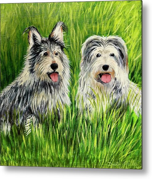 Art Metal Print featuring the painting Oskar and Reggie by Dustin Miller