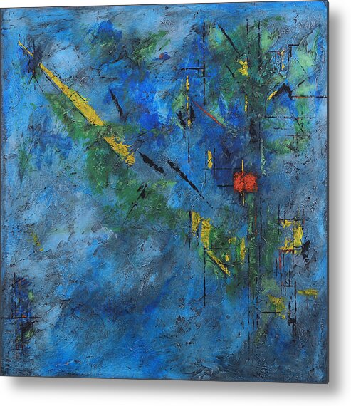 Abstract Metal Print featuring the painting Outer Limits by Jim Benest