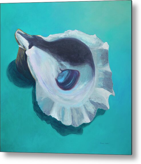 Shell Metal Print featuring the painting Oyster Blues by Donna Tucker