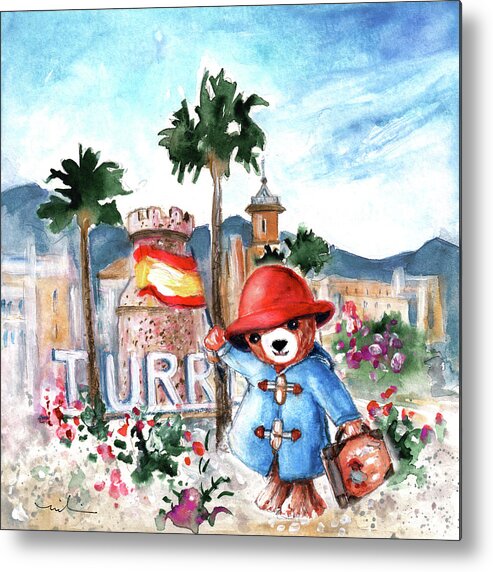 Go Teddy Metal Print featuring the painting Paddington Arrival In Spain by Miki De Goodaboom