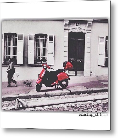 Europe Metal Print featuring the photograph Paint It Red
vespa Style by Indian Truck Driver