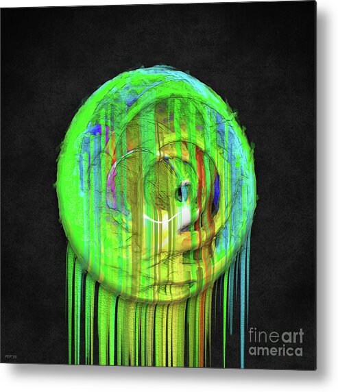 Three Dimensional Metal Print featuring the digital art Paint Meets Gravity by Phil Perkins