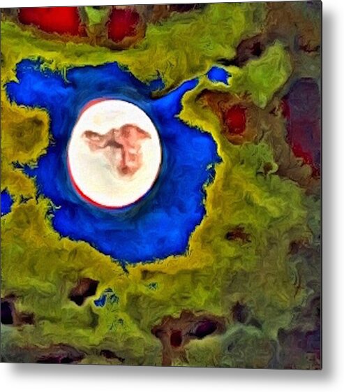 Moon Metal Print featuring the photograph Painted Moon by Al Harden