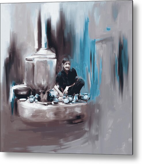 Kehwa Metal Print featuring the painting Painting 788 4 KPK Tea Culture by Mawra Tahreem