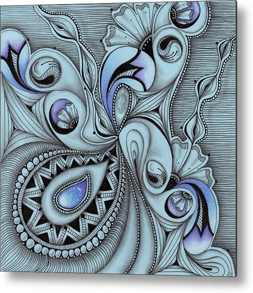 Paisley Metal Print featuring the drawing Paisley Power by Jan Steinle