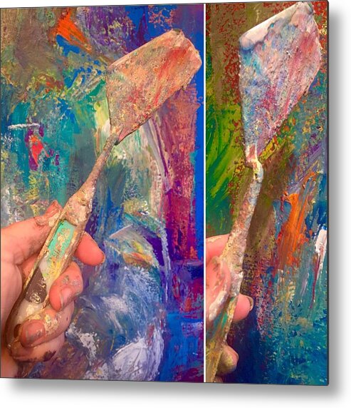 Palette Knife Metal Print featuring the painting Palette Knife by Heather Roddy