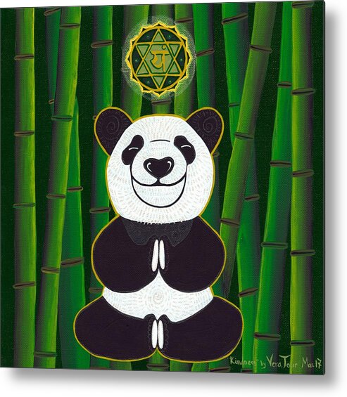 Panda Metal Print featuring the painting Panda aka Kindness by Vera Tour