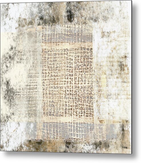 Texture Metal Print featuring the mixed media Paper and Cement Texture by Carol Leigh