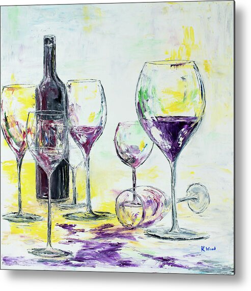 Wine Metal Print featuring the painting Party Foul by Ken Wood