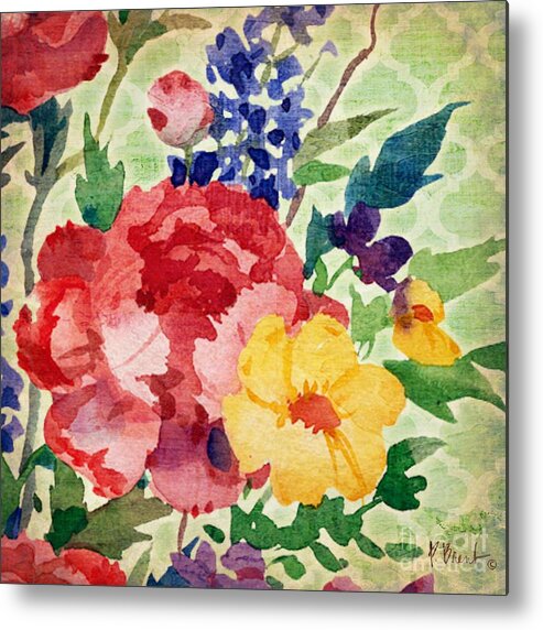 Patio Metal Print featuring the painting Patio Peony I by Paul Brent
