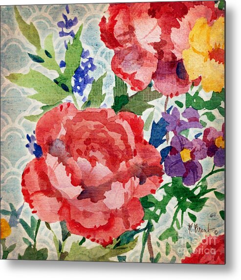 Patio Metal Print featuring the painting Patio Peony III by Paul Brent