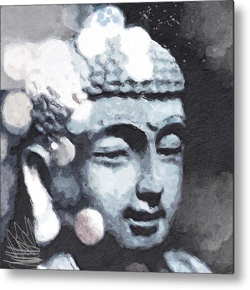 Buddha Metal Print featuring the digital art Peaceful Buddha 3- Art by Linda Woods by Linda Woods